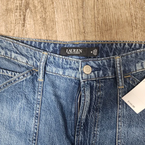 NWT Lauren Ralph Lauren Bleached Wide Leg Jeans Women’s Size 10 - Picture 10 of 16